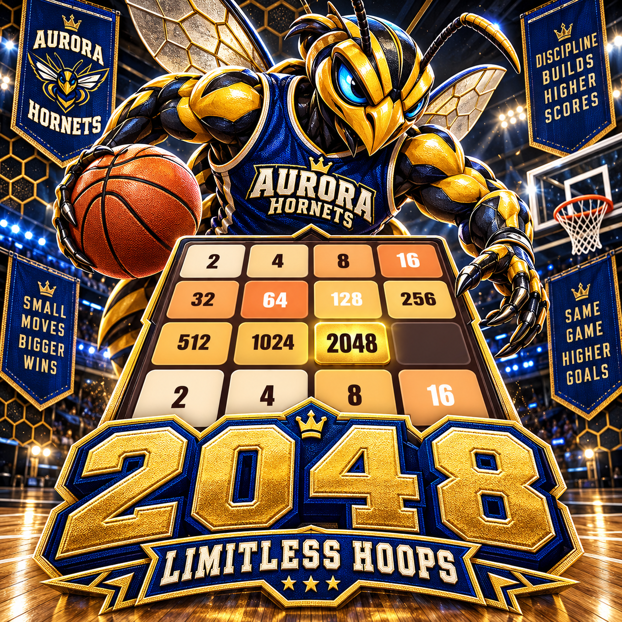 Play 2048 for Aurora Hornets