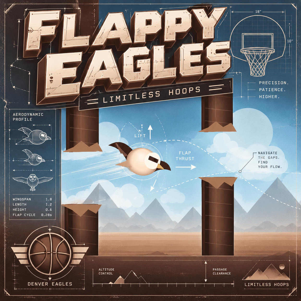Play Flappy Eagles for Denver Eagles